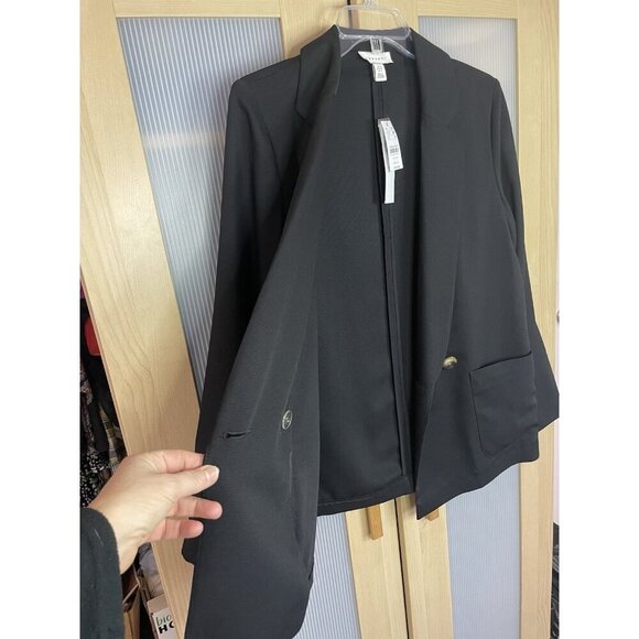 Topshop Blazer Jacket Womens Sz 6 Medium Black Career Party Casual - Picture 5 of 6